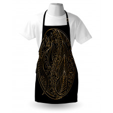 Bohemian Outline Curlicue Apron