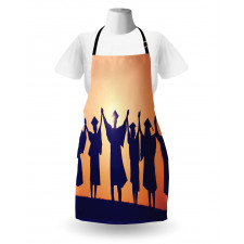 Students in Cap and Gown Apron