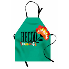 Floral Hello Summer Text Apron