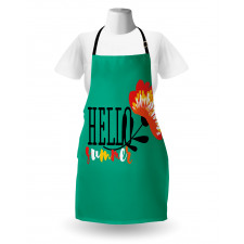 Floral Hello Summer Text Apron