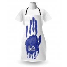 Hello World Color Hand Print Apron