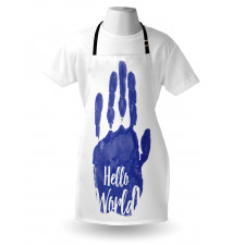 Hello World Color Hand Print Apron