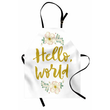 Floral Hello World Lettering Apron