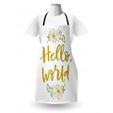 Floral Hello World Lettering Apron