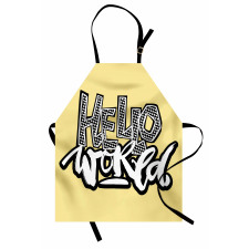 Hello World Graffiti Hearts Apron