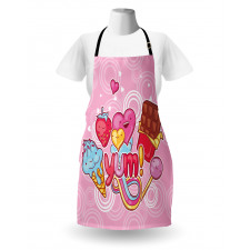 Heart Ice Cream Strawberry Apron