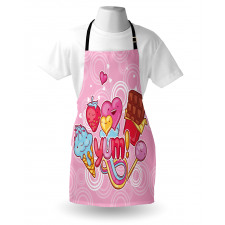 Heart Ice Cream Strawberry Apron