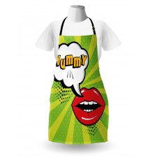 Retro Comic Balloon Lips Art Apron