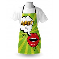 Retro Comic Balloon Lips Art Apron