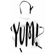 Simplistic Text in Monochrome Apron