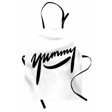 Monochrome Plain Typography Apron