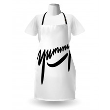 Monochrome Plain Typography Apron