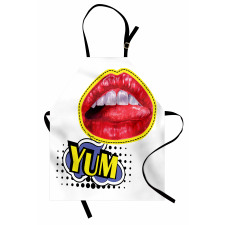 Woman Lips Wording Pop Artwork Apron