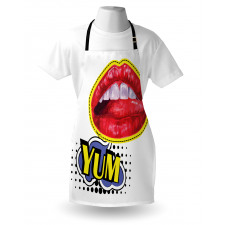 Woman Lips Wording Pop Artwork Apron