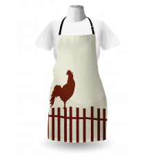 Rooster Silhouette Grunge Apron