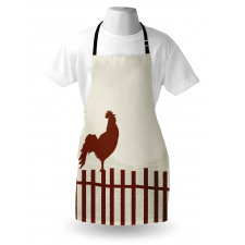 Rooster Silhouette Grunge Apron