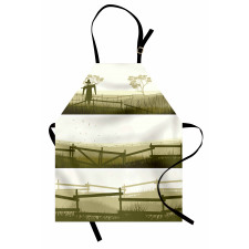 Farm Fields Scarecrow Grass Apron