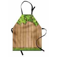 Leafy Tree Branch Grass Fence Apron