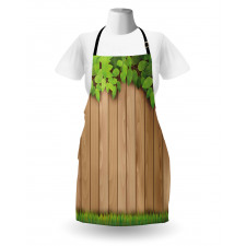 Leafy Tree Branch Grass Fence Apron