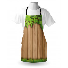 Leafy Tree Branch Grass Fence Apron