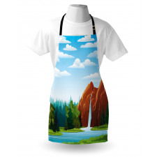 Waterfall Mountain Sky Apron