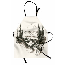 Forest Landscape Sketch Apron