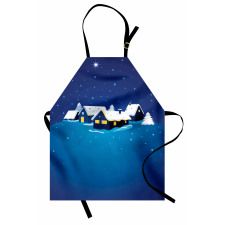 Snowy Small Town Cozy Home Apron