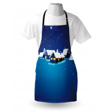 Snowy Small Town Cozy Home Apron