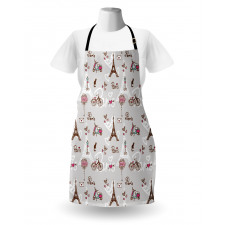 Vespa Bikes Eiffel Hearts Apron