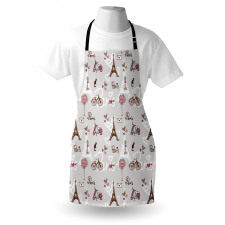 Vespa Bikes Eiffel Hearts Apron