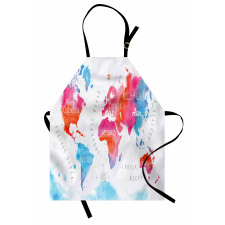 Watercolored World Map Apron