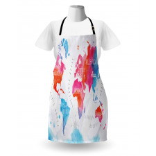 Watercolored World Map Apron