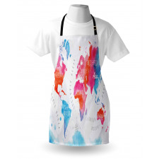 Watercolored World Map Apron