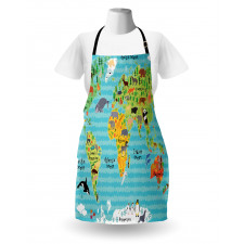 Kids World Map of Animal Apron