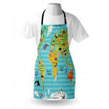 Kids World Map of Animal Apron