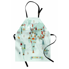 Famous World Travel Map Apron