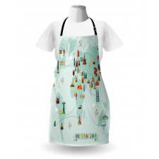 Famous World Travel Map Apron