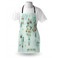 Famous World Travel Map Apron