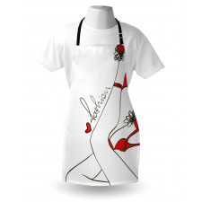 Fashion Lettering Legs Apron