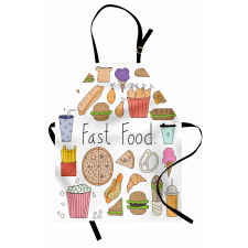 Fast Food Lettering Doodle Apron