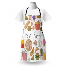 Fast Food Lettering Doodle Apron