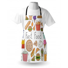 Fast Food Lettering Doodle Apron