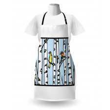 Birch Tree Drawing Bark Style Apron