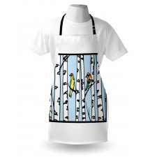 Birch Tree Drawing Bark Style Apron