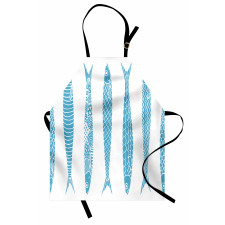 Sardine Fish Doodle Oceanic Apron