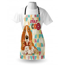 Basset Hound Dog with Bow Apron