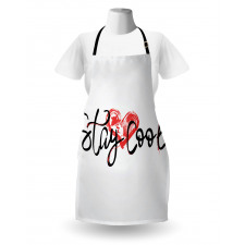 Ink Calligraphy and Heart Apron