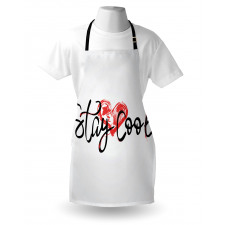 Ink Calligraphy and Heart Apron