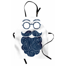 Hipster Fashion Beard Glasses Apron