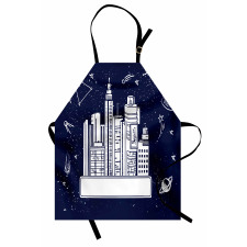 Megacity in Space Doodle Apron